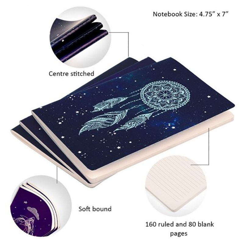 Doodle - Beyond The Stars (Set of 3) B6 Diaries - Blue