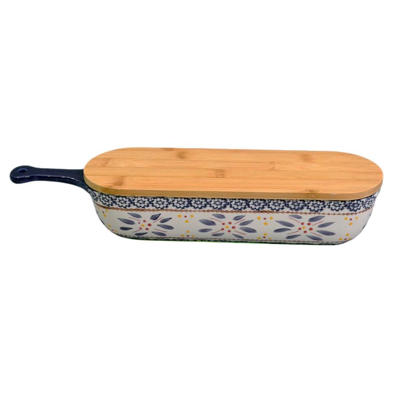 Temp-Tations - Old World Baker & Server w/ Bamboo Lid - Blue