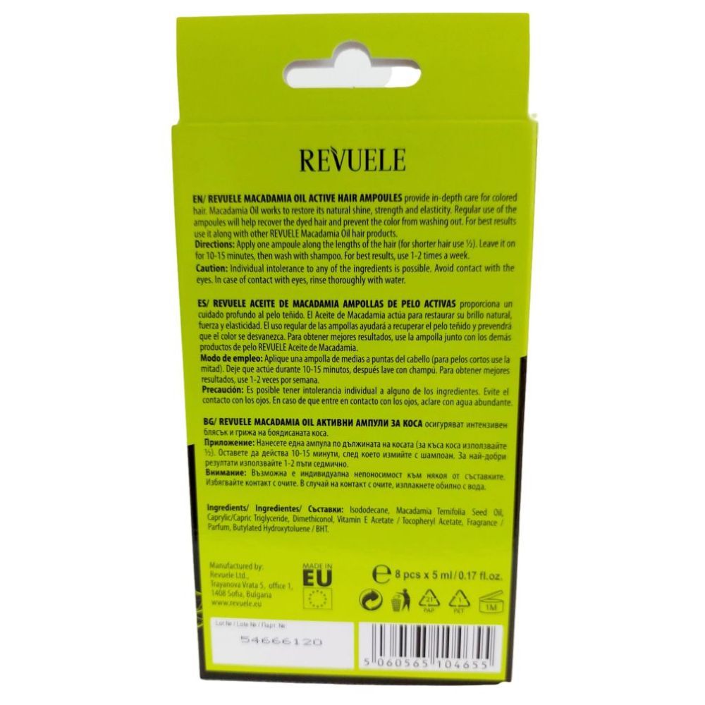 Revuele - Active Hair Macadamia Oil Ampoules 5ml - Pack of 8