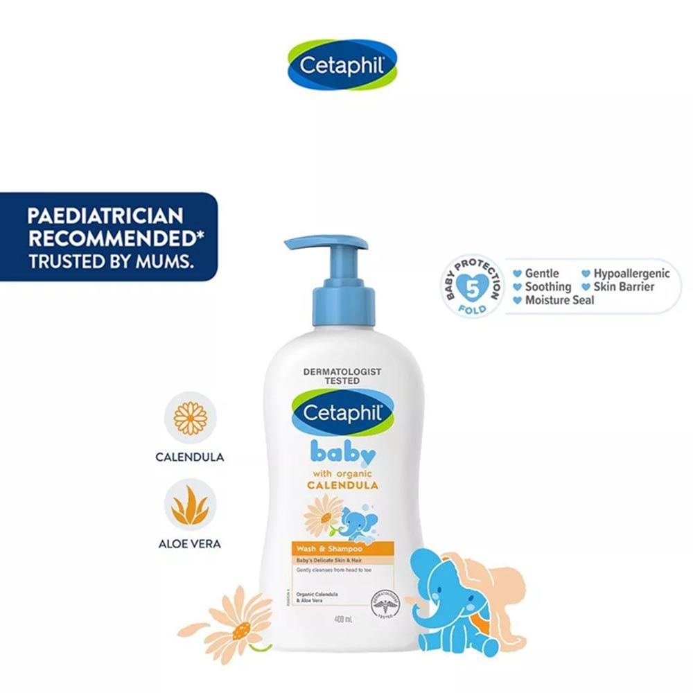 Cetaphil - Baby Wash And Shampoo With Organic Calendula 400ml