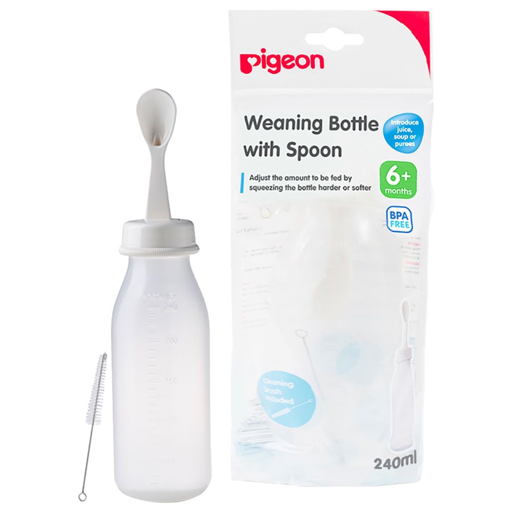 Pigeon - Weaning Bottle 240ml - Pack of 2 With Milk Container