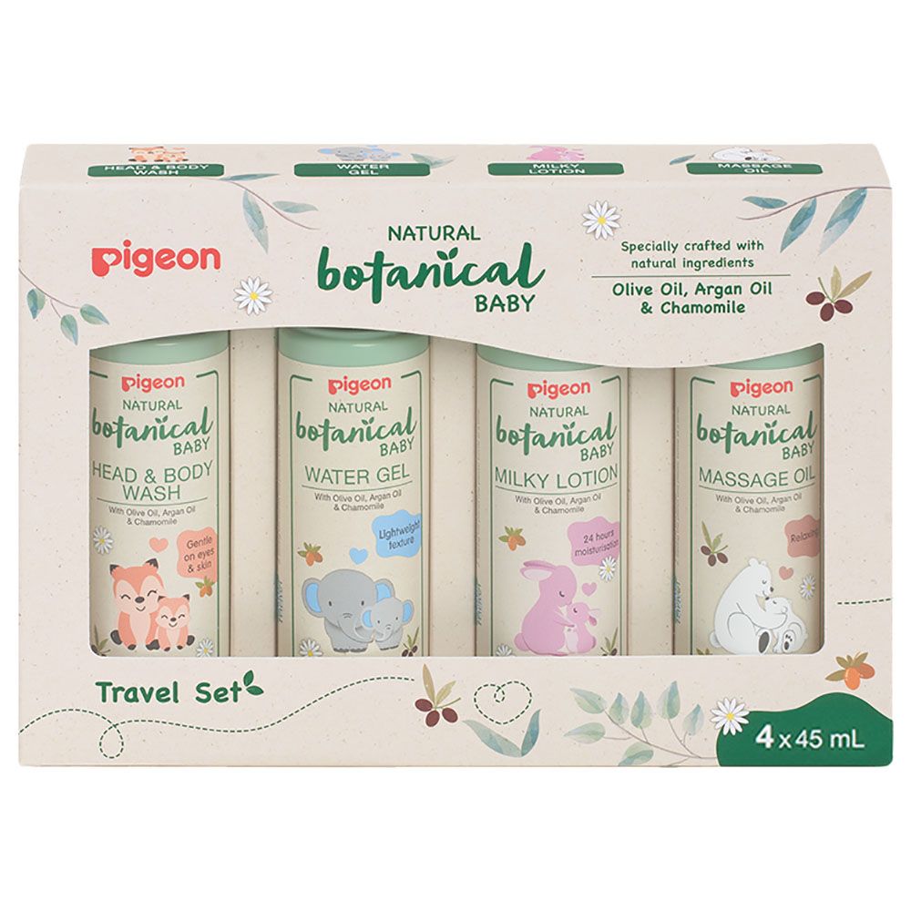 Pigeon - Natural Botanical Baby Travel Set - 4pcs