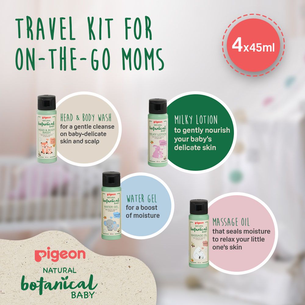 Pigeon - Natural Botanical Baby Travel Set - 4pcs