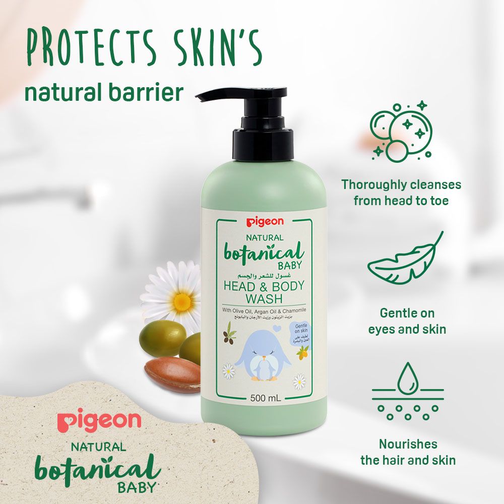 Pigeon - Natural Botanical Baby Head & Body Wash 500ml