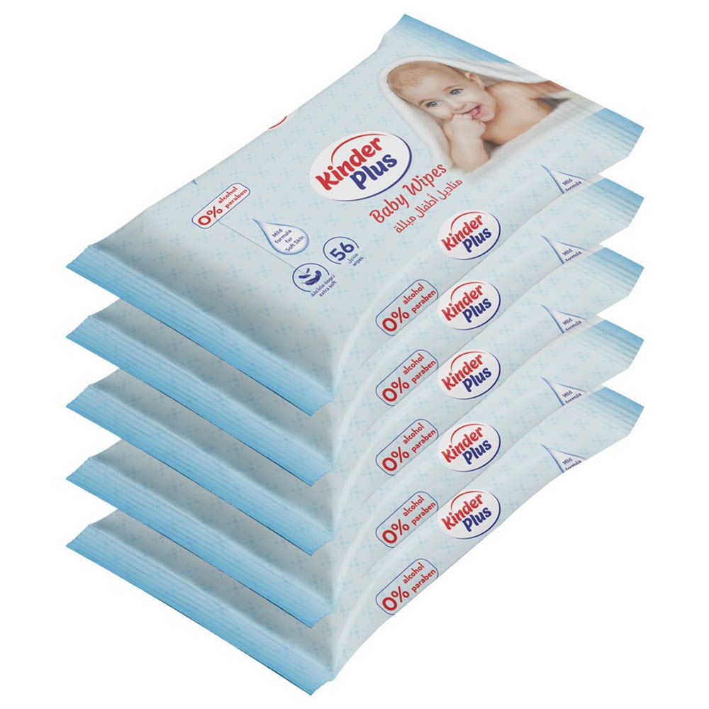 Kinder Plus - Baby Wipes 56 Sheets - Pack of 5