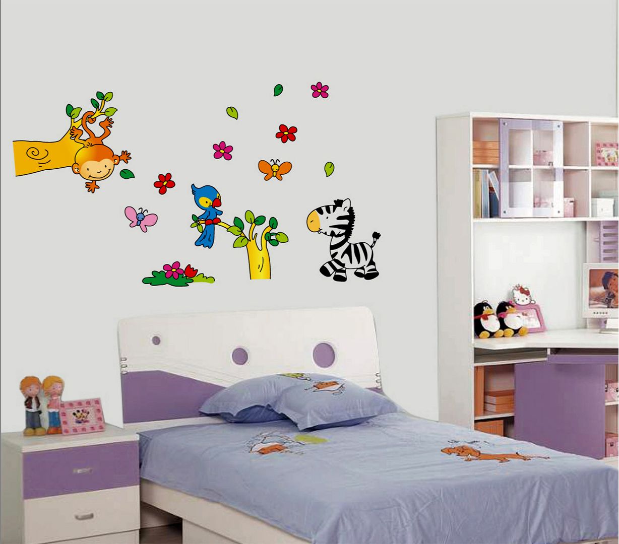 StickieArt - Playful Animals Removable Wall Stickers-Medium