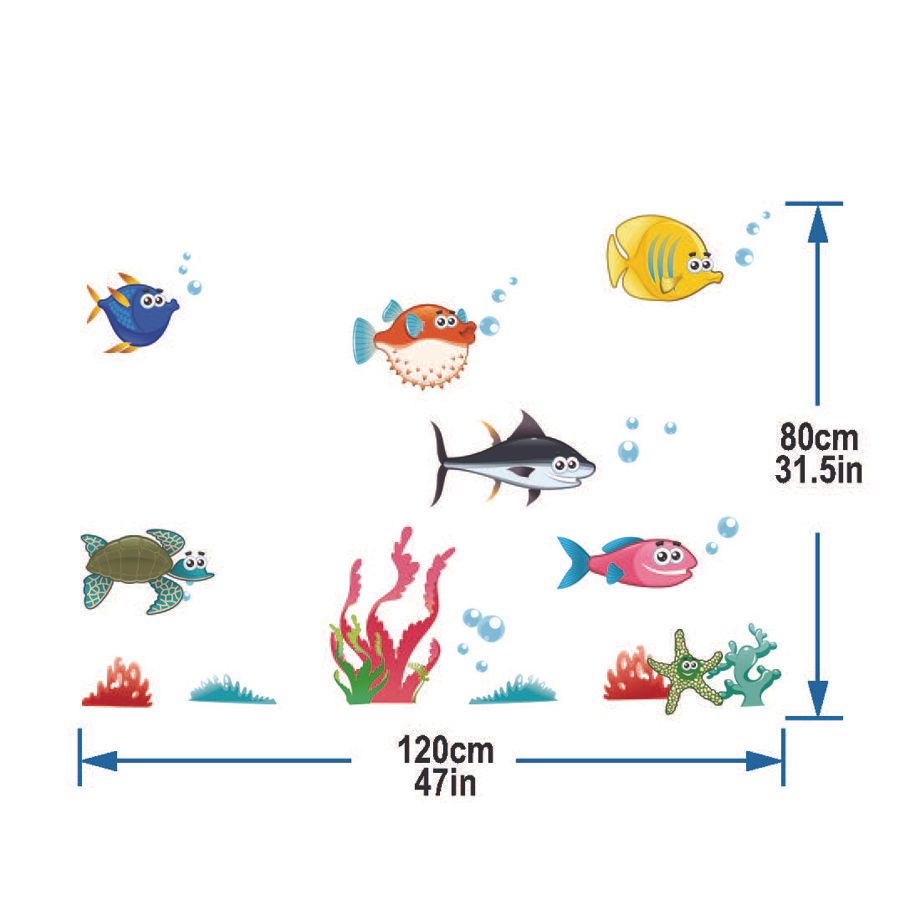 StickieArt  -  Something Fishy For Kids Wall Decal 70cm