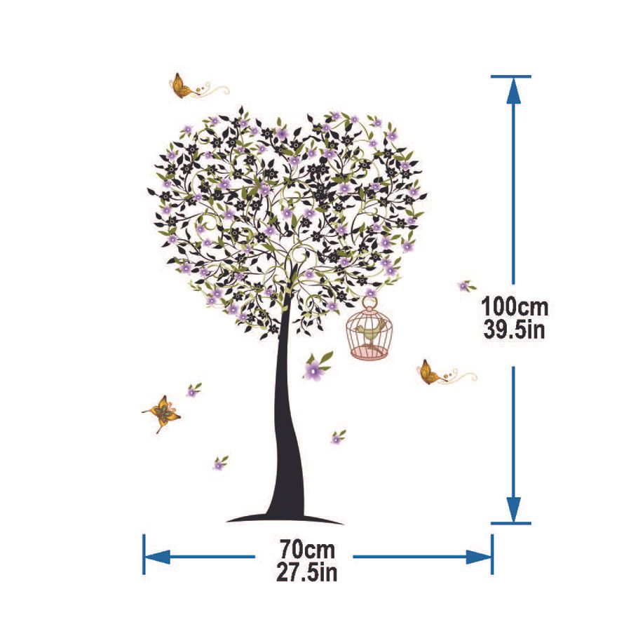 StickieArt - Tree Heart Day Removable Wall Stickers - Medium