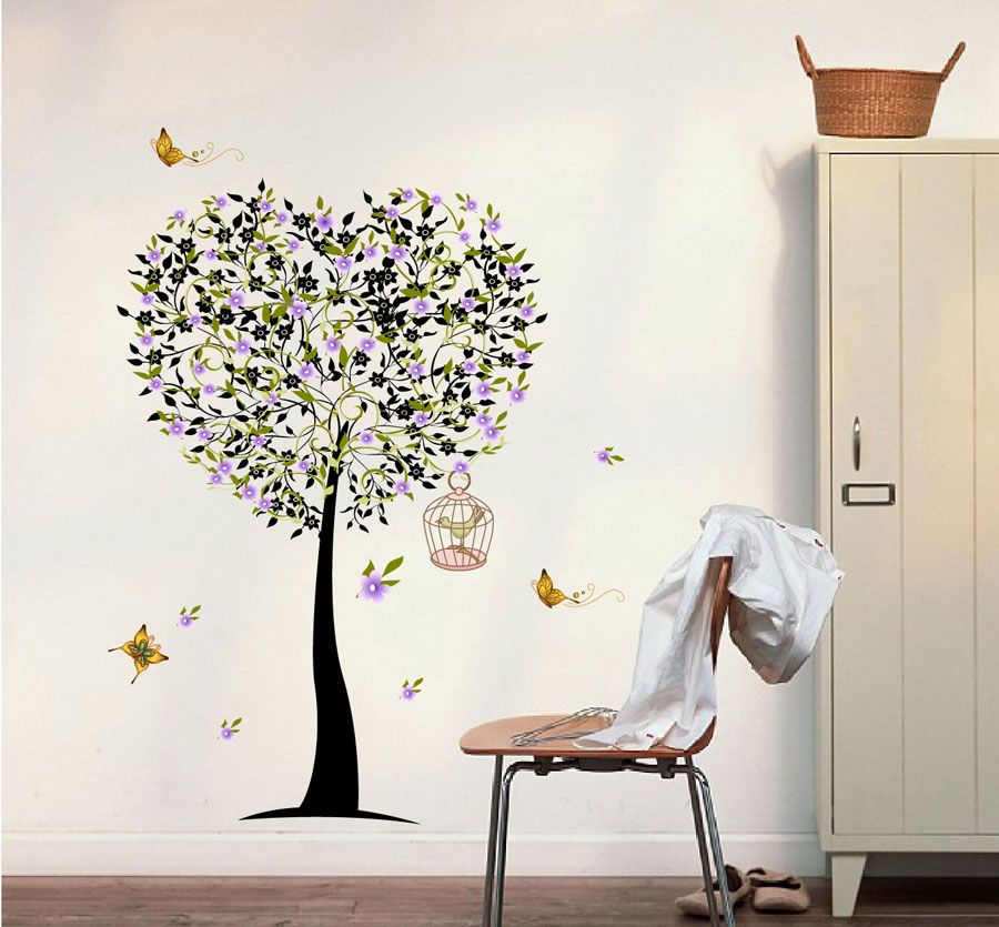 StickieArt - Tree Heart Day Removable Wall Stickers - Medium