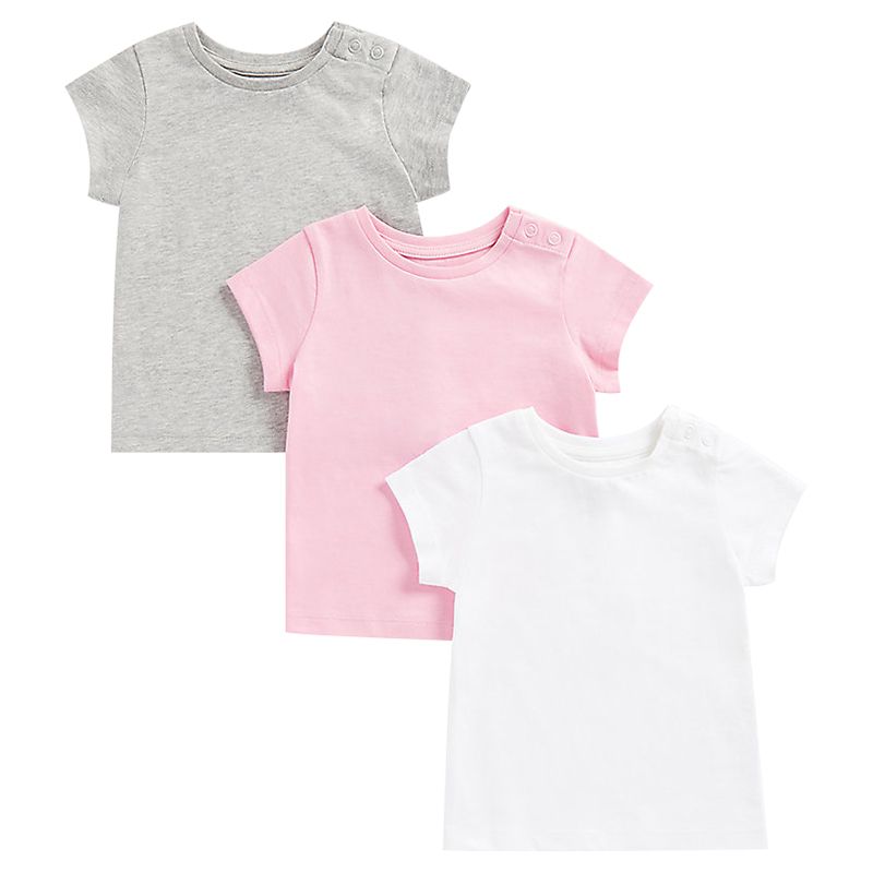 Mothercare - 3pc-Set - Girls Solid T-shirt