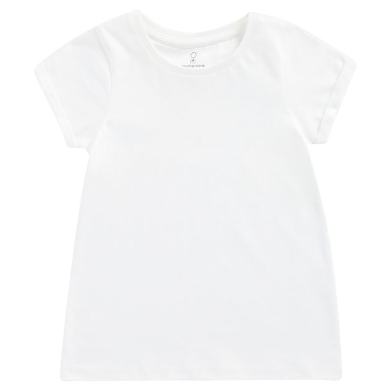 Mothercare - Solid Round Neck T-Shirt - White