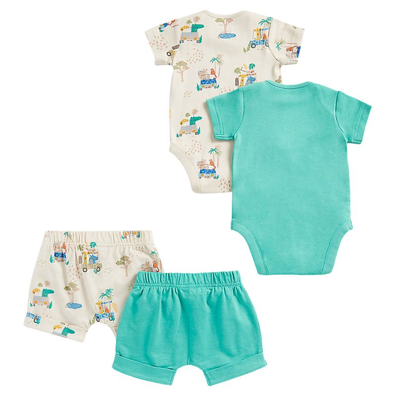 Mothercare - 4pc-Set - Shorts & Bodysuit