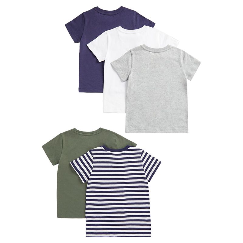 Mothercare - 5Pc-Set - Boys Short Sleeves T-Shirts