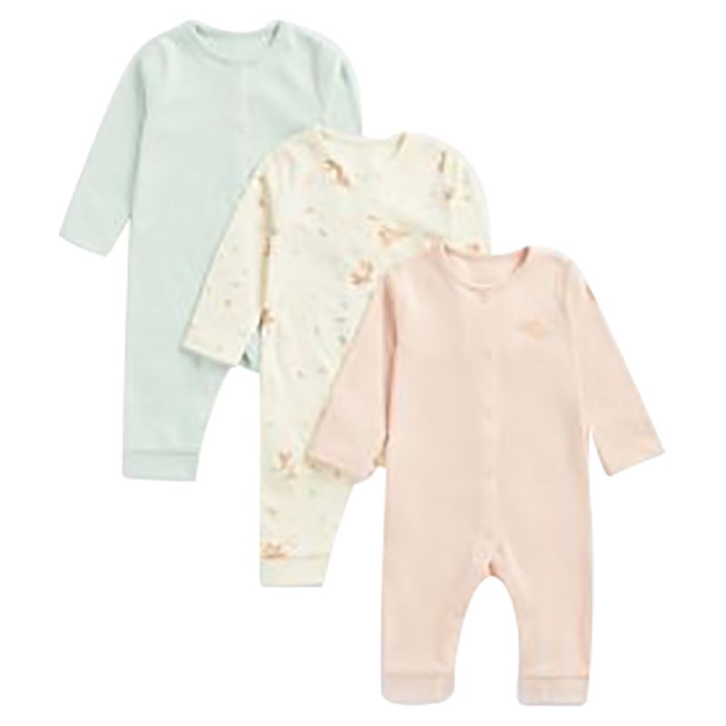 Mothercare - 3Pc-Set - Bunny Footless Sleepsuits