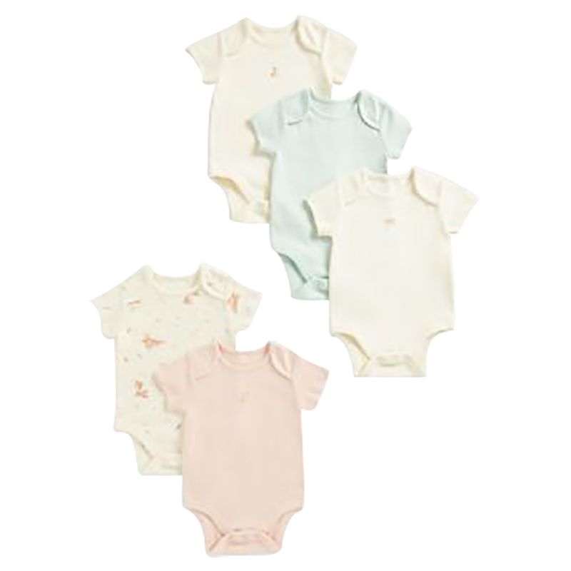 Mothercare - 5Pc-Set - Bunny Short-Sleeved Bodysuits