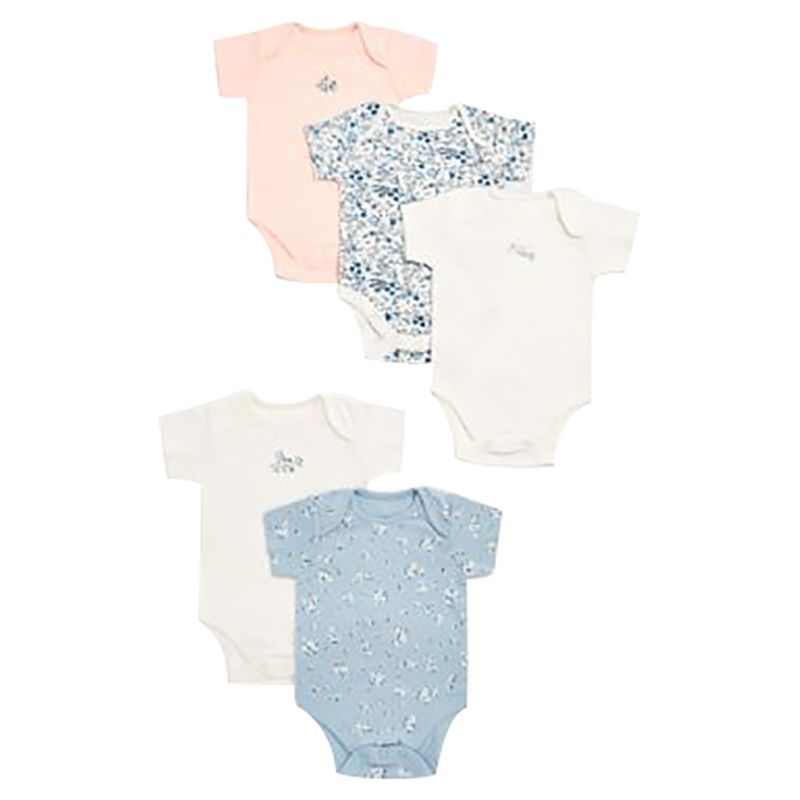 Mothercare - 5Pc-Set - Bluebird Short-Sleeved Bodysuits