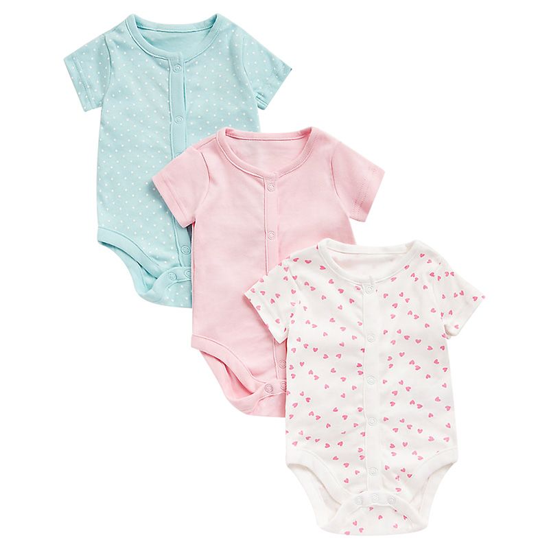 Mothercare - 3Pc-Set - Girls Popper Bodysuits