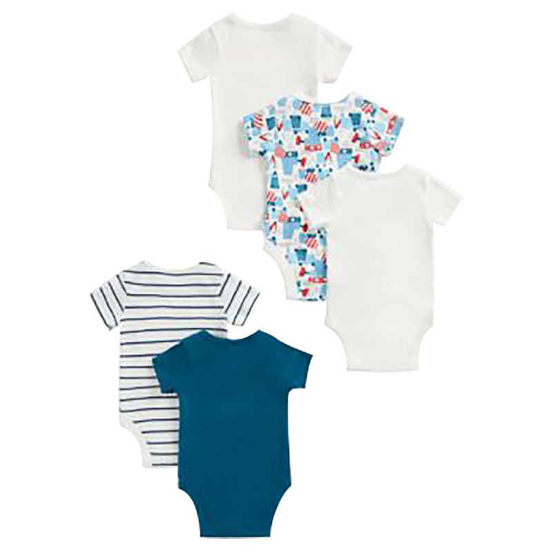 Mothercare - 5Pc-Set - Construction Short-Sleeved Bodysuit