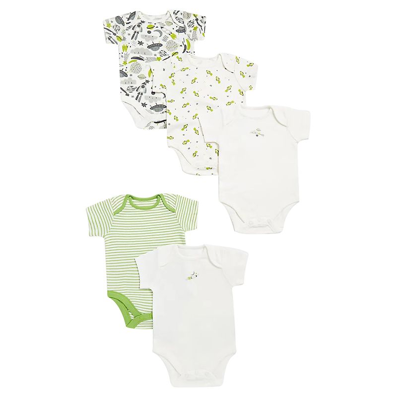 Mothercare - 5Pc-Set - Space Short-Sleeved Bodysuit