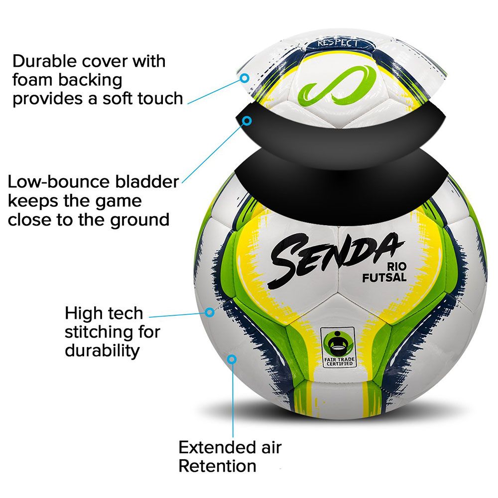 Senda - Rio Training Best-In-Class Futsal Ball Size 3 White