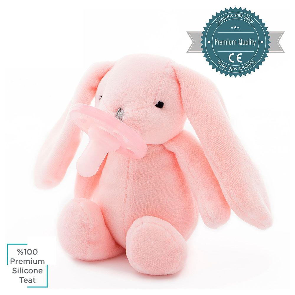 Minikoioi - Plush Toy With Soother - Sleep Buddy Pink Bunny