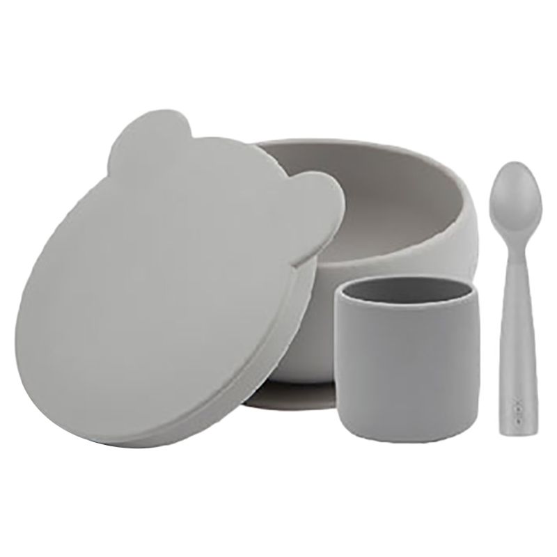 Minikoioi - Silicone Feeding Set of 4pcs - Grey