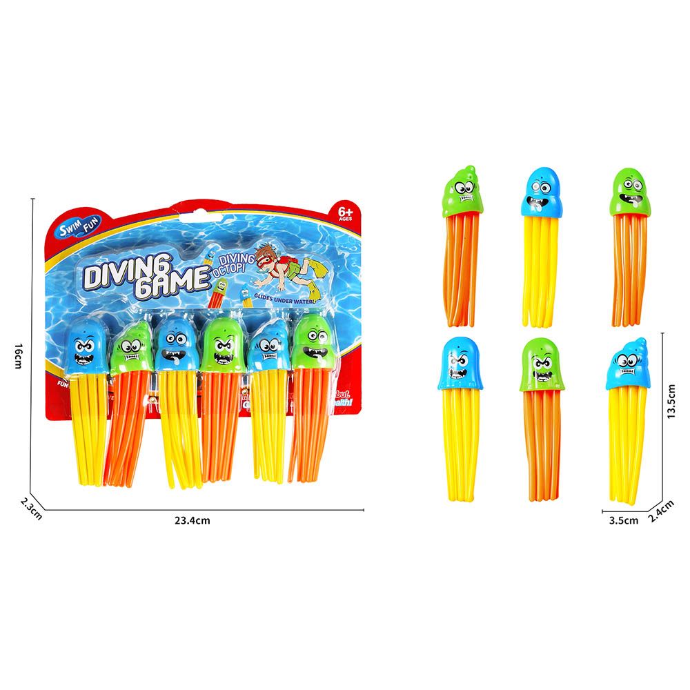 Mondo - Diving Speedy Squid Toys - 6pcs