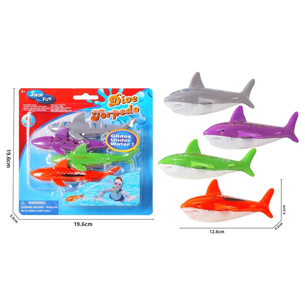 Mondo - Diving Shark Toys - 4pcs