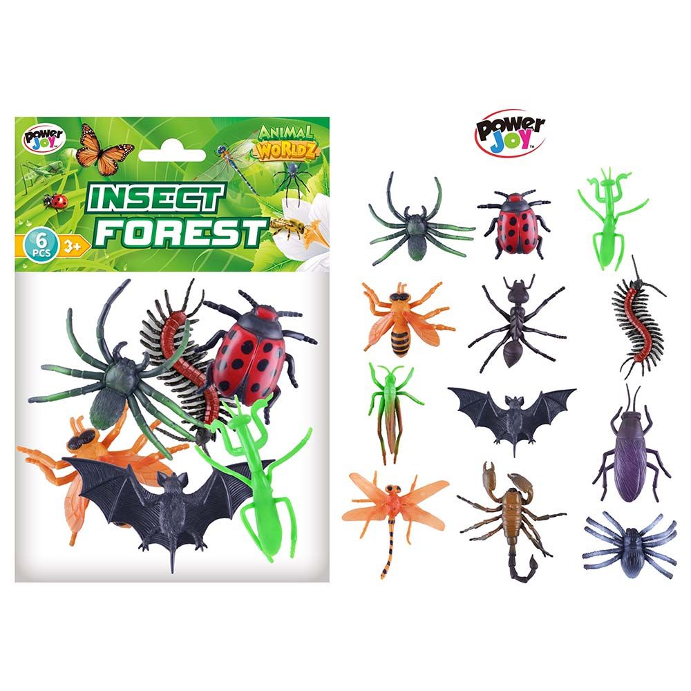 Power Joy - Figurine - Insects - 4-Inch - 6pcs - Style may vary