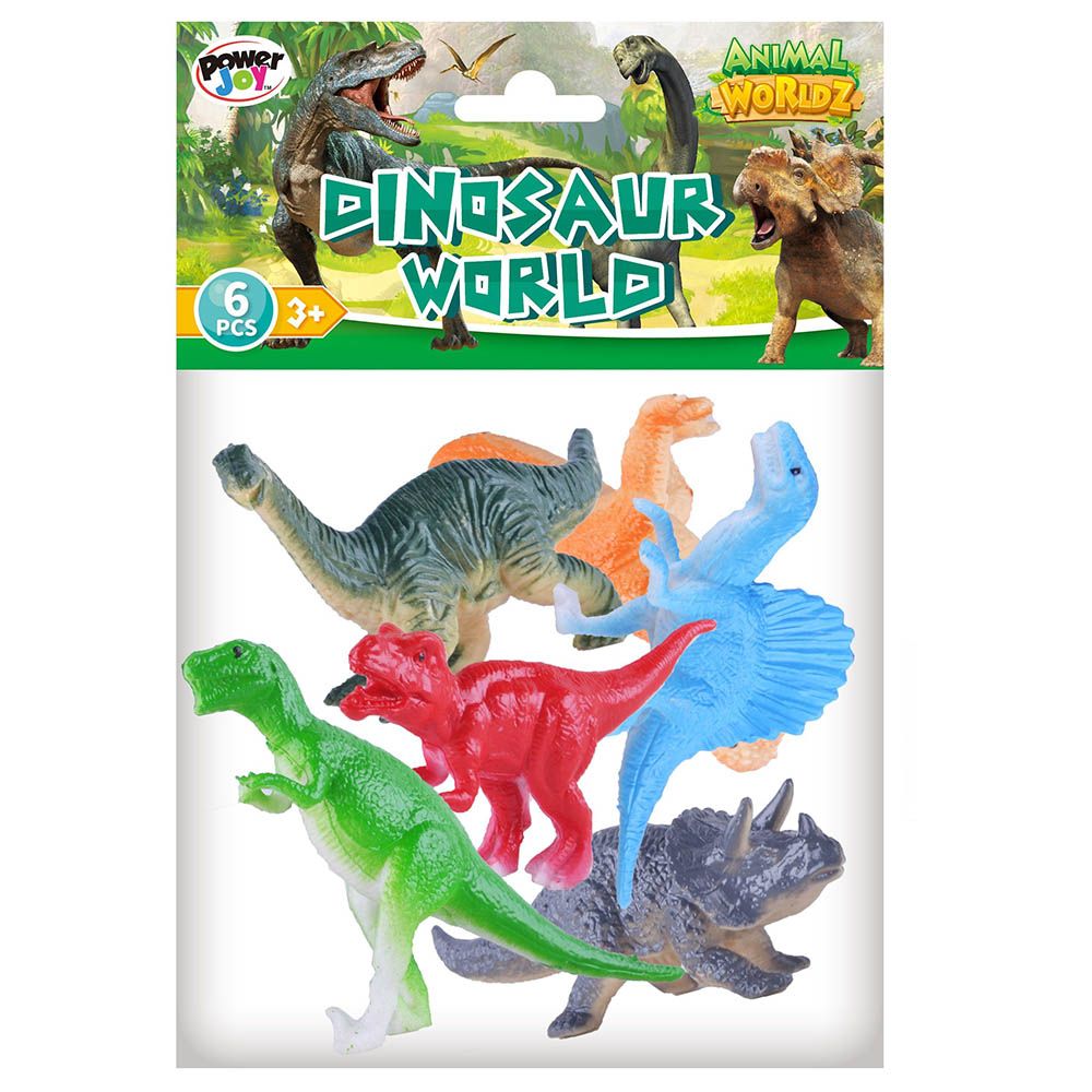 Power Joy - Figurine - Dinosaur - 4-Inch - 6pcs - Style may vary