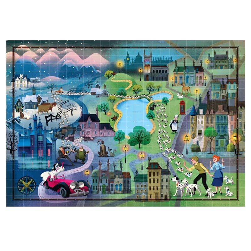 Clementoni - 101 Dalmatians Map Puzzle - 1000pcs