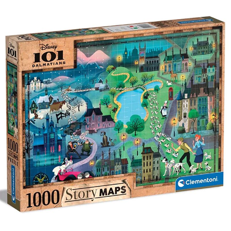 Clementoni - 101 Dalmatians Map Puzzle - 1000pcs