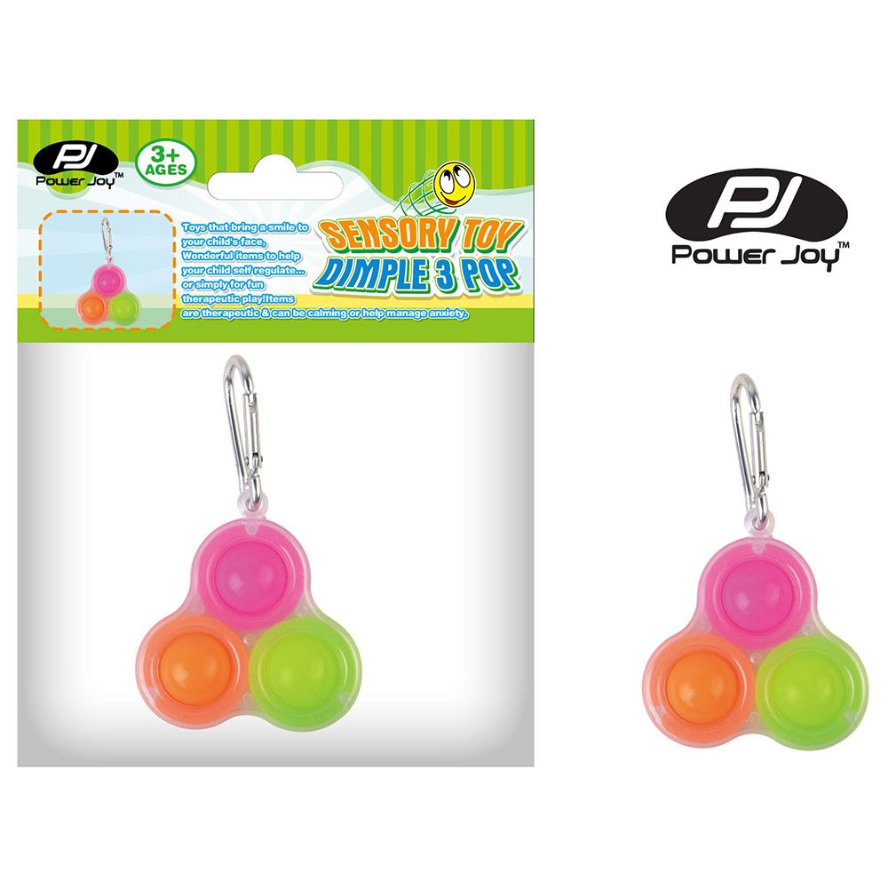 Power Joy - Sensory Toy Dimple 3 Pop K Chain 1pc - Assorted