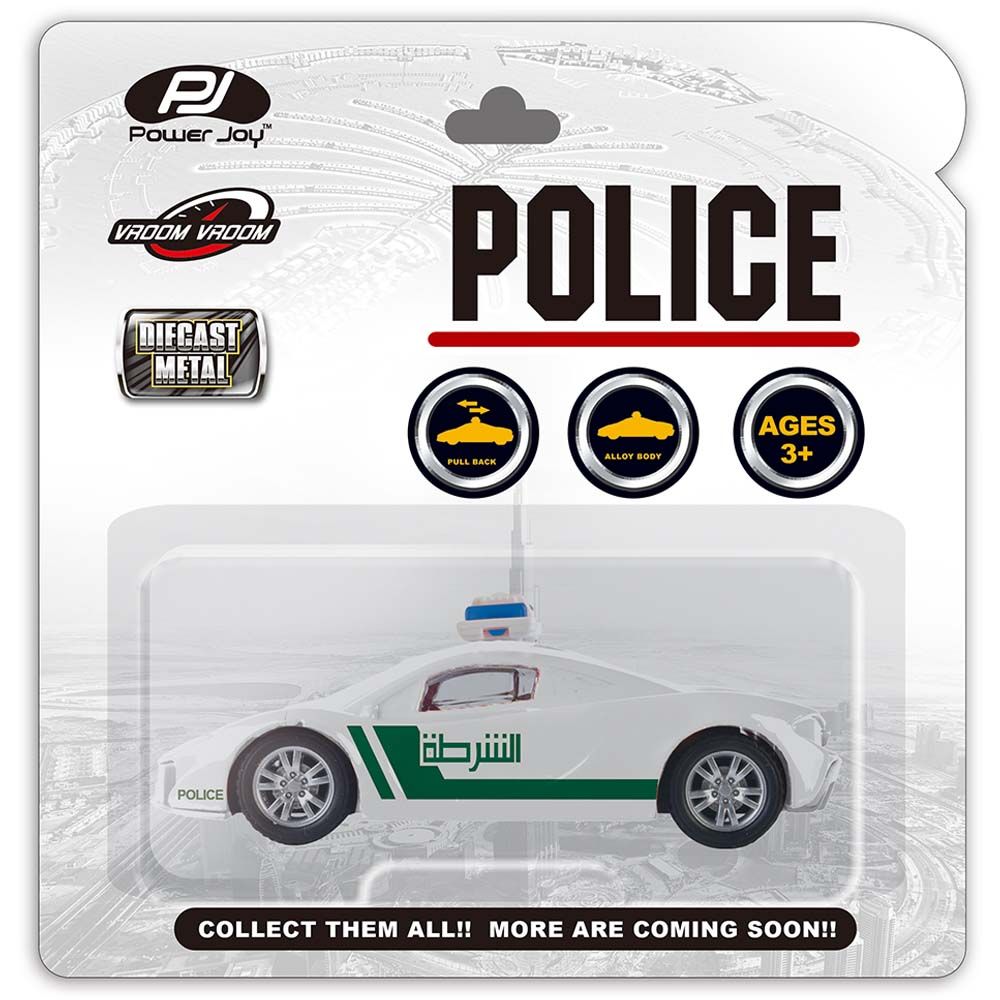 Power Joy - Vroom Vroom Diecast Police Car - White