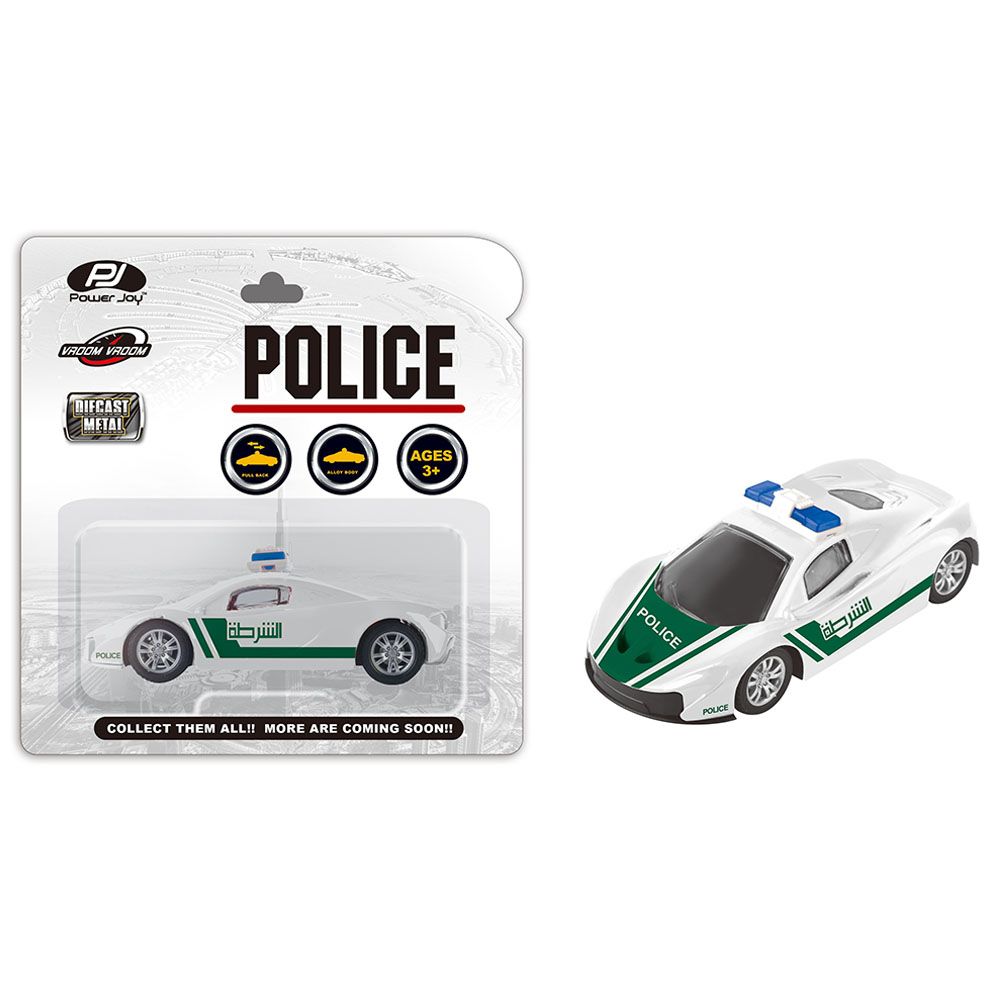 Power Joy - Vroom Vroom Diecast Police Car - White