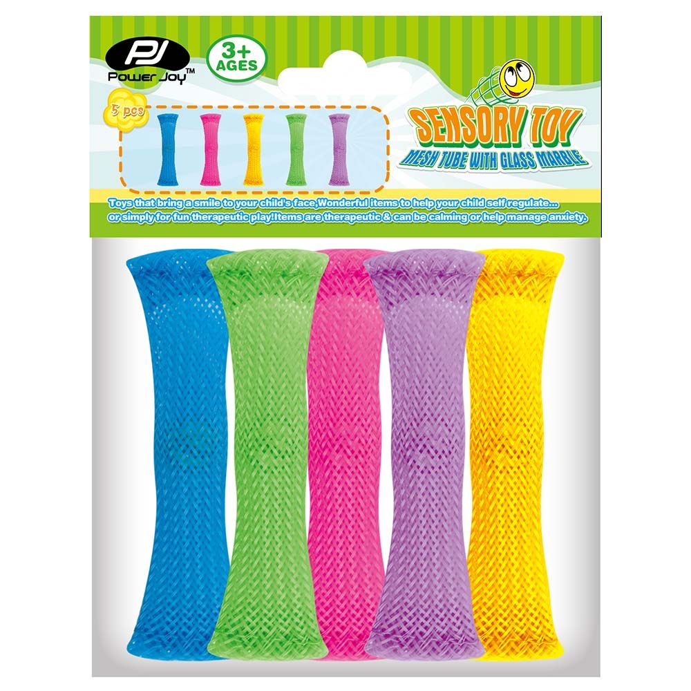 Power Joy - Sensory Toy Mesh Tube Glass Marble 5pc