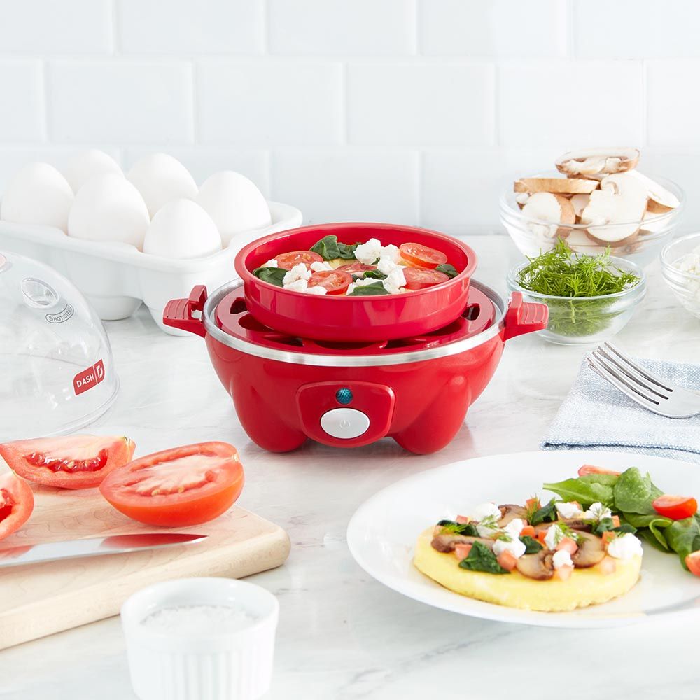 Dash Rapid Egg Cooker: 6 Egg Capacity Electric Cooker - Red