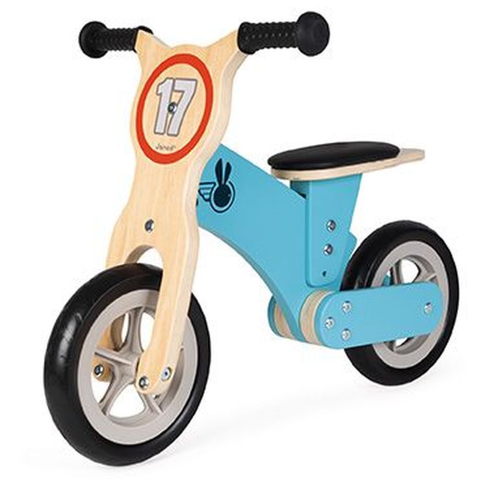 Janod - Wooden Bikloon Little Racer Balance Bike - Blue