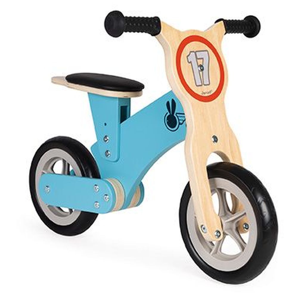 Janod - Wooden Bikloon Little Racer Balance Bike - Blue