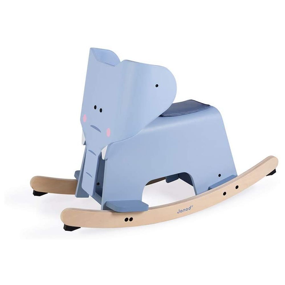 Janod - Wooden Rocking Elephant - Blue