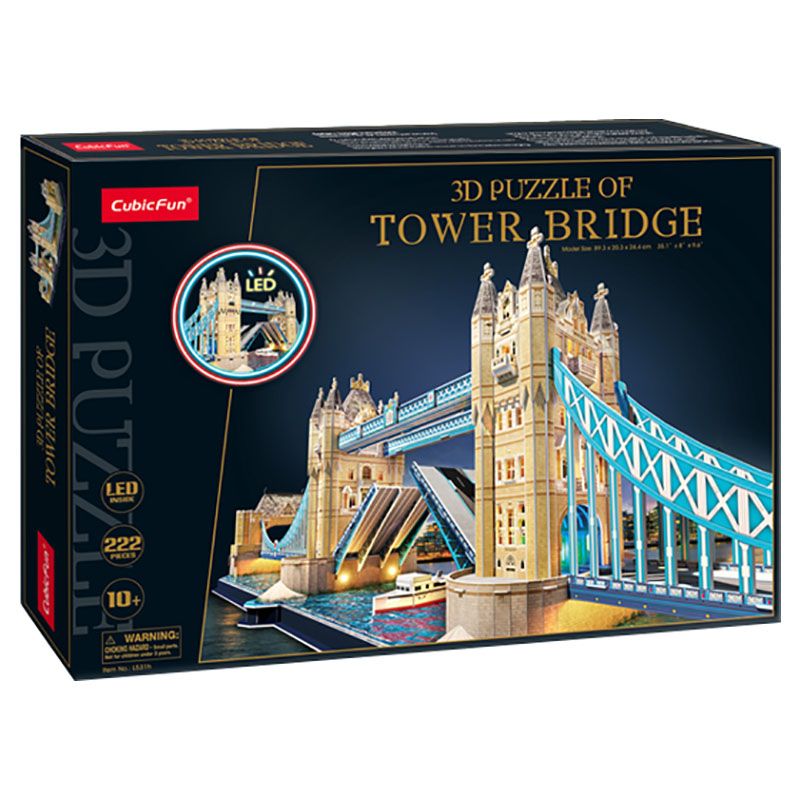 Cubicfun - Tower Bridge Battery Operated 3D Led Puzzle 222pcs