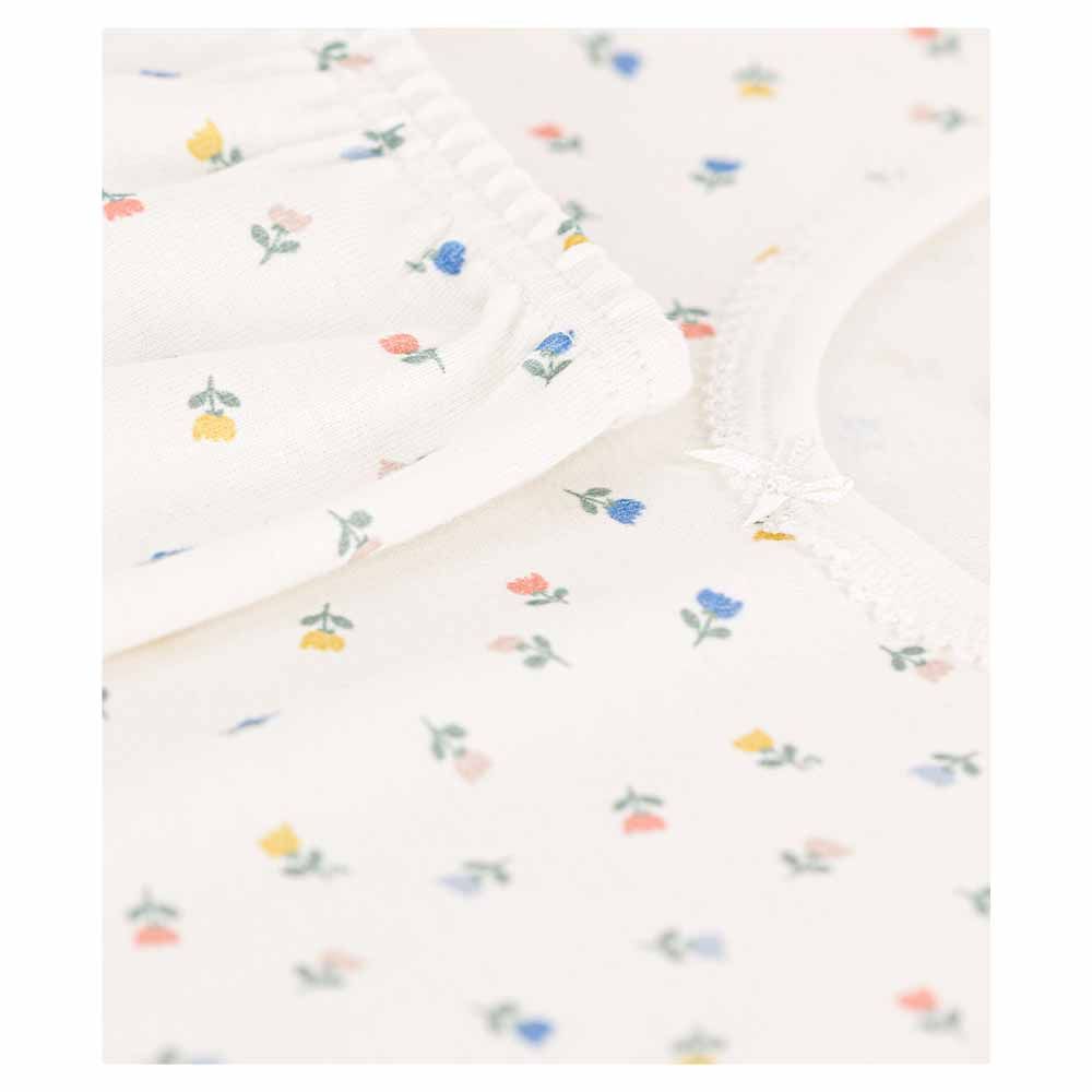 Petit Bateau - Baby's Heart Print Footless Sleepsuit - White