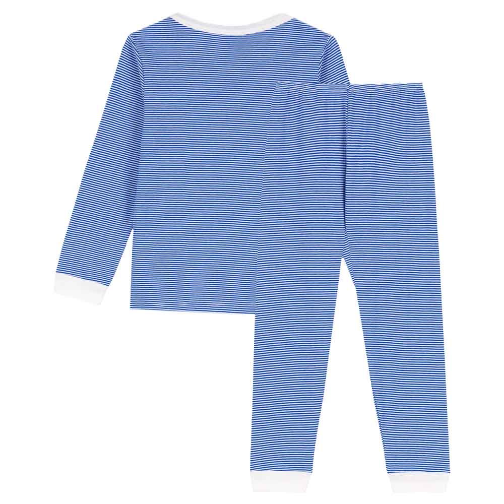 Petit Bateau - 2pc-Set - Pinstriped T-Shirt & Pyjama - Blue