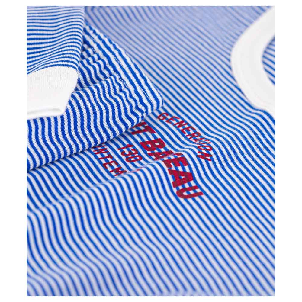 Petit Bateau - 2pc-Set - Pinstriped T-Shirt & Pyjama - Blue