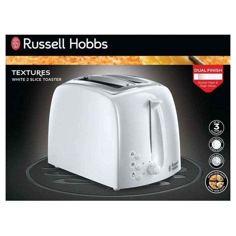 Russell Hobbs - 2 Slice Textures Toaster - White