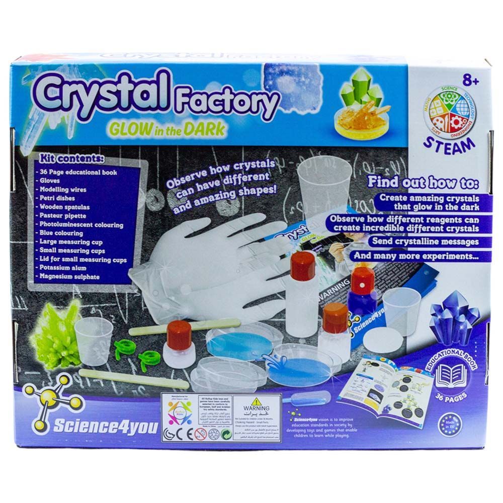 Science4you - Crystal Factory Glow in the Dark Steam Kit