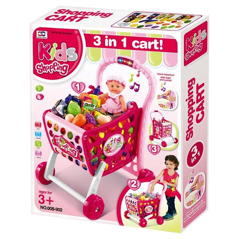 Xiong Cheng - 3-In-1 Kids Shopping Cart - Pink