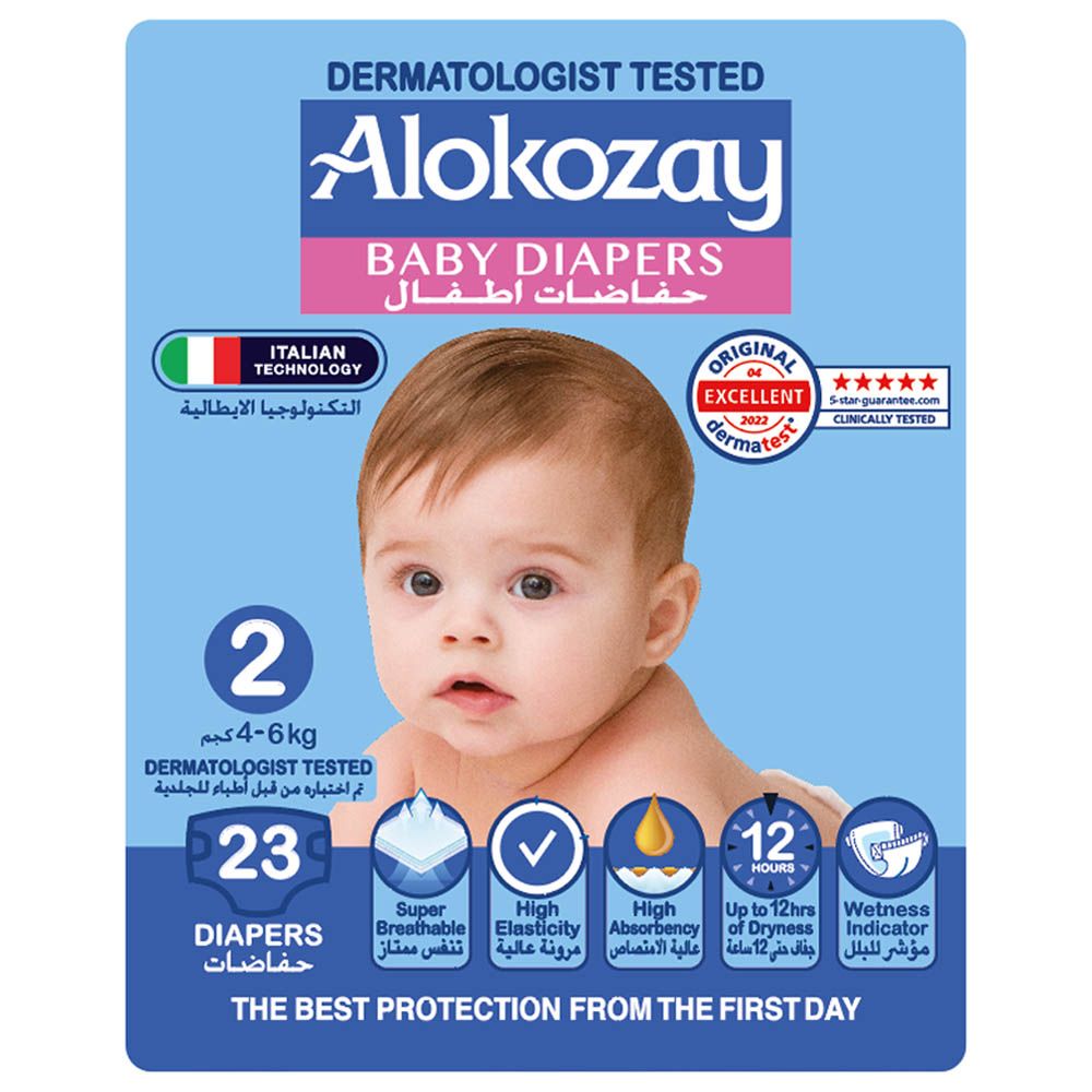 Alokozay - Premium Baby Diapers 4-6kg Size 2 - 23pcs