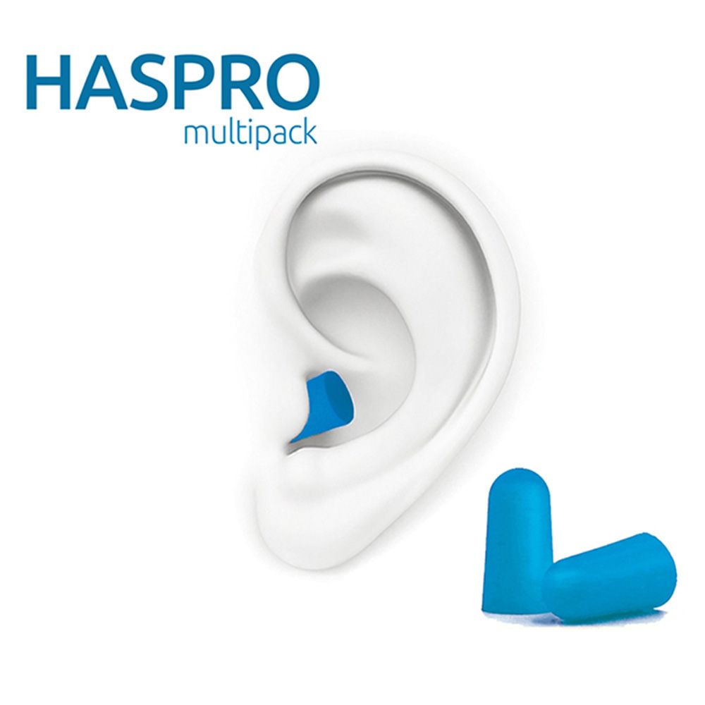 Haspro - Universal Foam Earplugs Pack of 10 Multipack - Blue