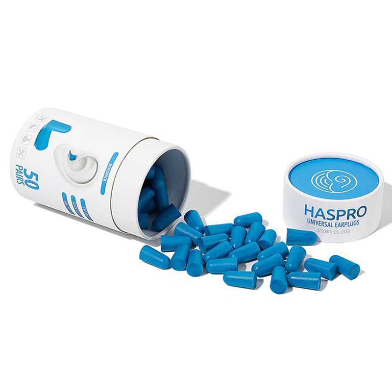 Haspro - Soft Tube Earplugs 50 Pairs - Blue